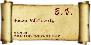 Becze Vászoly névjegykártya
